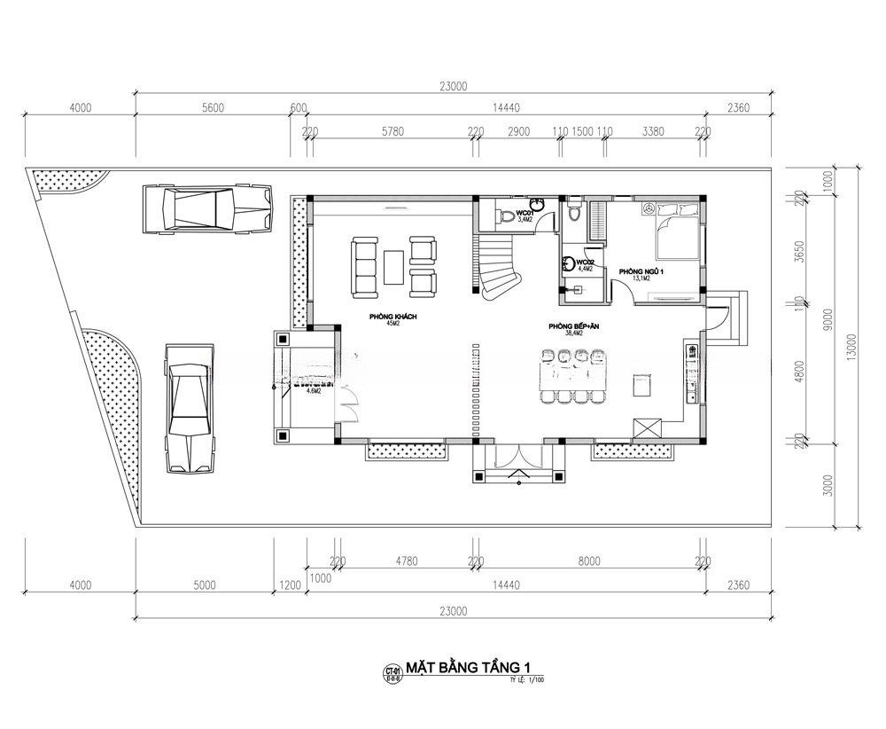 Bản vẽ thiết kế nhà đẹp 2 tầng mái Thái tiện nghi