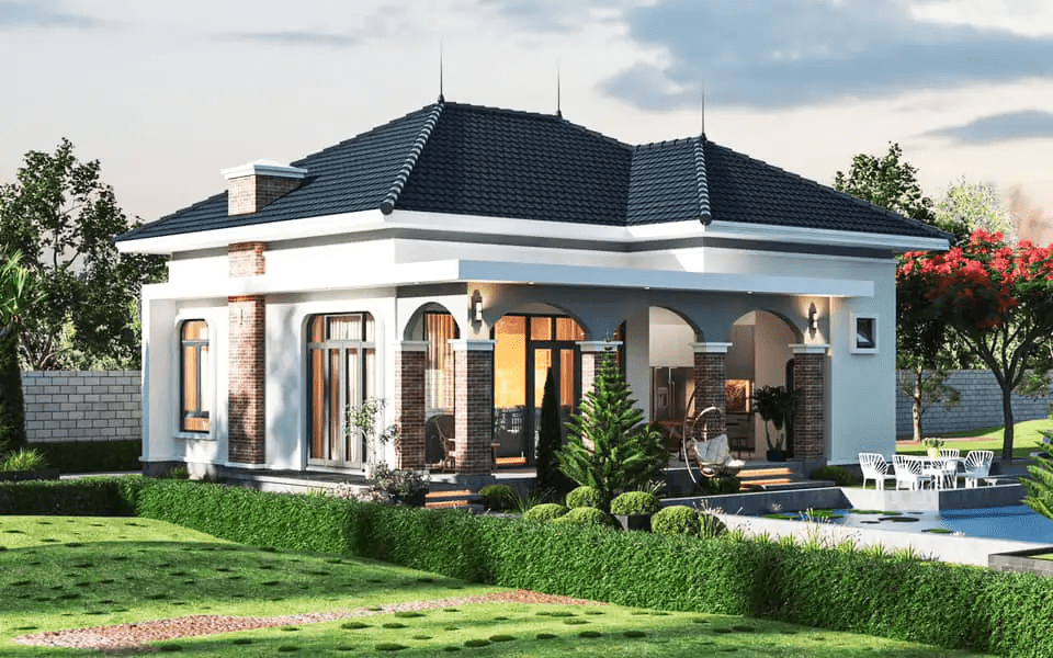 Mẫu nhà vườn đẹp mái Nhật xu hướng hiện nay 