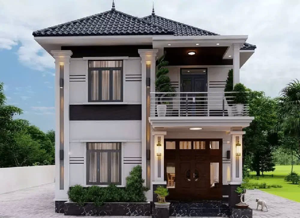 Mẫu biệt thự vườn 2 tầng mái Nhật 12x10m 