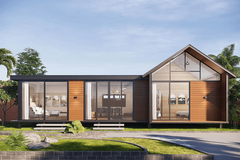 Nhà vườn cấp 4 2 phòng ngủ phong cách bungalow 